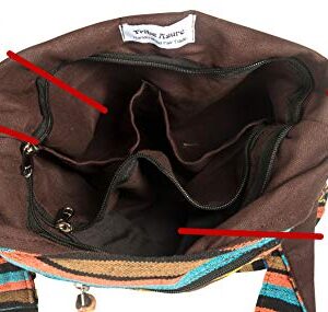 Patchwork Brown Cotton Hobo Crossbody Shoulder Bag Hipster Boho Sling Messenger School Casual