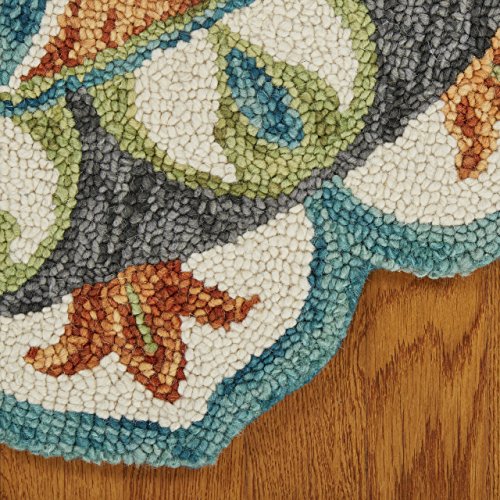 LR Home Dazzle Area Rug, 6' Round, Teal/Green