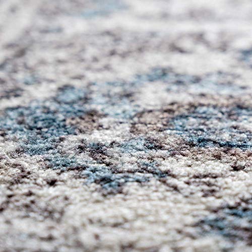 Maples Rugs Distressed Tapestry Vintage Non Slip Runner Rug for Hallway Entry Way Floor Carpet [Made in USA], 2 x 6, Neutral