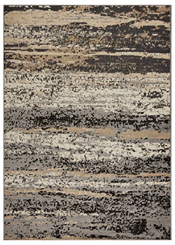 LR Home Infinity Area Rug, 5'2" x 7'2", Gray/Black