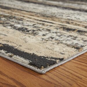 LR Home Infinity Area Rug, 5'2" x 7'2", Gray/Black