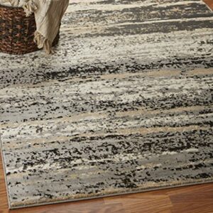 LR Home Infinity Area Rug, 5'2" x 7'2", Gray/Black