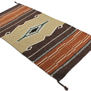 Onyx Arrow Southwest Décor Area Rug, 20 x 40 Inches, Pueblo Pattern Tan/Brown