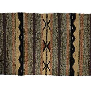 Onyx Arrow Southwest Décor Area Rug, 20 x 40 Inches, Pueblo Pattern Tan/Multi Stripes