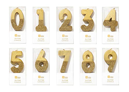 Gold Glitter Number 1 Birthday Candle| Premium Quality Cake Topper Decoration | Pretty, Sparkly For Kids, Adults, Teenagers, 1st Birthday Party, 18th, 21st, Anniversary, Milestone Age