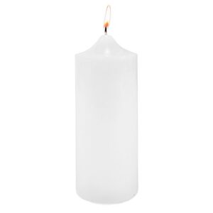 super z outlet 3″ x 9″ unscented white pillar candle for weddings, home decoration, spa, relaxation, smokeless cotton wick. (1 candle)