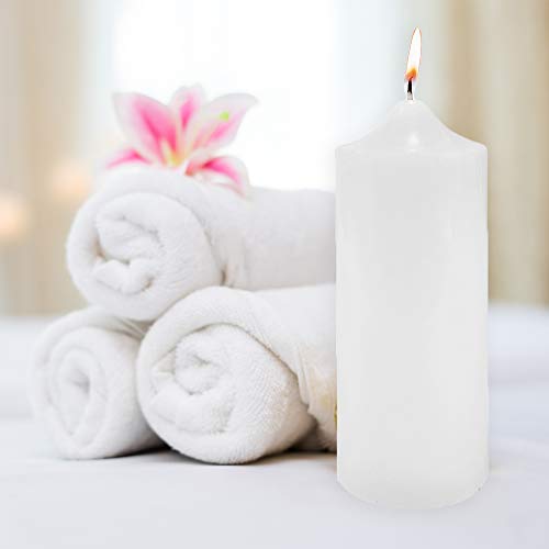 Super Z Outlet 3" x 9" Unscented White Pillar Candle for Weddings, Home Decoration, Spa, Relaxation, Smokeless Cotton Wick. (1 Candle)