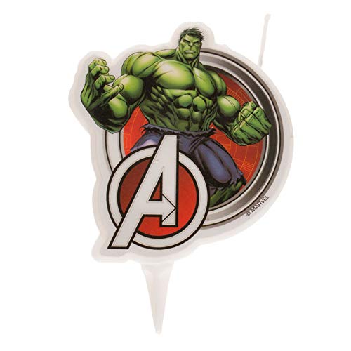 Dekora 346221 Avengers Hulk 2D Candle for Decoration, Multicoloured, 2 x 7 x 15 cm