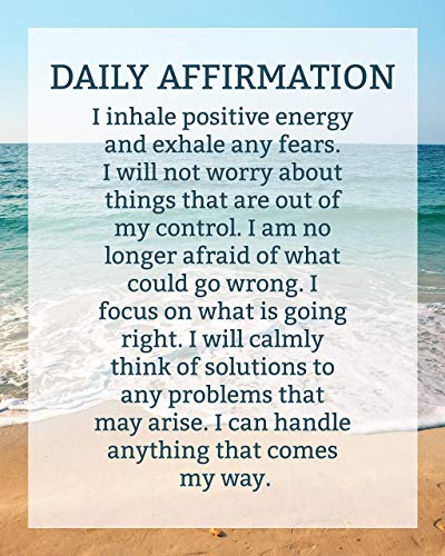 "Daily Affirmations- Self Talk"-8 x 10" Inspirational Poster Print. Motivational Wall Art-Ready to Frame. Ideal for Home Décor-Office Décor. Program Yourself to Win the Day! Great Gift for Graduates.