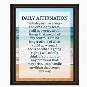 "Daily Affirmations- Self Talk"-8 x 10" Inspirational Poster Print. Motivational Wall Art-Ready to Frame. Ideal for Home Décor-Office Décor. Program Yourself to Win the Day! Great Gift for Graduates.