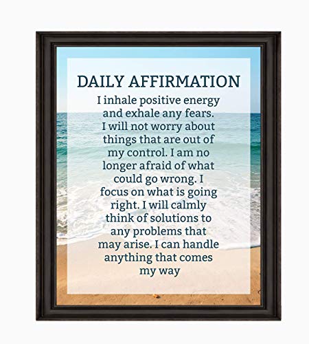 "Daily Affirmations- Self Talk"-8 x 10" Inspirational Poster Print. Motivational Wall Art-Ready to Frame. Ideal for Home Décor-Office Décor. Program Yourself to Win the Day! Great Gift for Graduates.