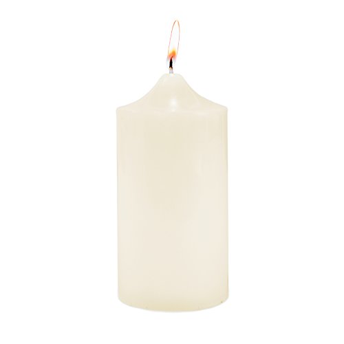 Super Z Outlet 3" x 6" Unscented Ivory Pillar Candle for Weddings, Home Decoration, Relaxation, Spa, Smokeless Cotton Wick. (1 Candle)