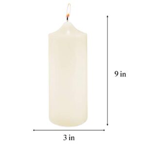 Super Z Outlet 3" x 6" Unscented Ivory Pillar Candle for Weddings, Home Decoration, Relaxation, Spa, Smokeless Cotton Wick. (1 Candle)