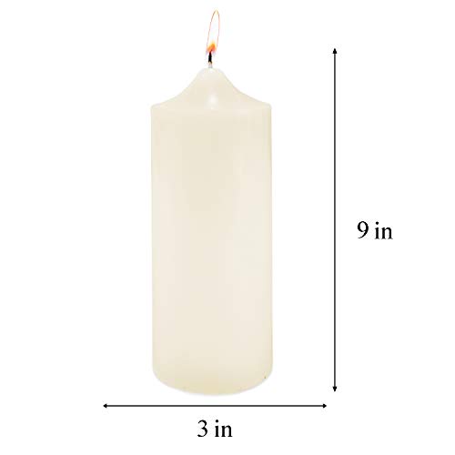 Super Z Outlet 3" x 6" Unscented Ivory Pillar Candle for Weddings, Home Decoration, Relaxation, Spa, Smokeless Cotton Wick. (1 Candle)