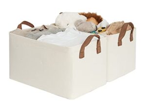 storageworks storage baskets for shelves with metal frame, rectangle storage bins, natural color, 2-pack