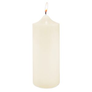 super z outlet 3″ x 9″ unscented ivory pillar candle for weddings, home decoration, relaxation, spa, smokeless cotton wick. (1 candle)