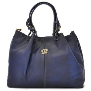 pratesi leather, leather bag for women collodi woman bag in cow leather – bruce blue