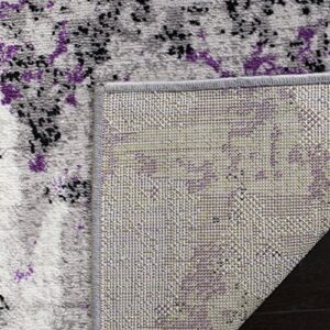 SAFAVIEH Skyler Collection 5'1" x 7'6" Grey / Purple SKY193R Modern Abstract Non-Shedding Living Room Bedroom Area Rug