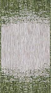 Unique Loom Modern Collection Gradient, Distressed, Vintage, Abstract, Indoor and Outdoor Area Rug, 2 ft x 6 ft, Green/Beige