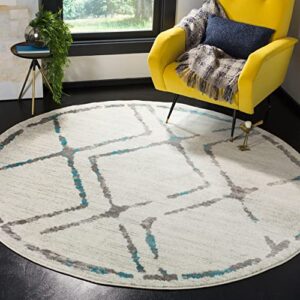 SAFAVIEH Skyler Collection 3' x 5' Ivory/Grey SKY197H Boho Diamond Non-Shedding Living Room Bedroom Accent Rug