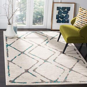 SAFAVIEH Skyler Collection 3' x 5' Ivory/Grey SKY197H Boho Diamond Non-Shedding Living Room Bedroom Accent Rug