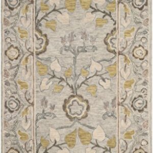 SAFAVIEH Roslyn Collection 8' x 10' Light Grey/Multi ROS908A Handmade Floral Wool Area Rug