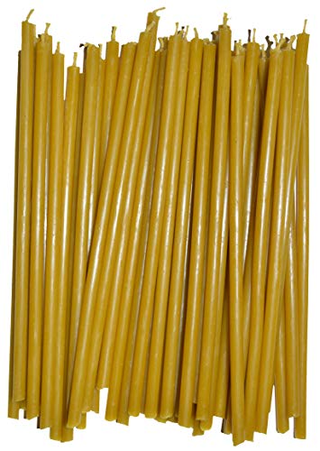 KESIS 40 Candles Made from Natural Wax (Length 6.7 inches, Diameter About 0.2 inches) Beeswax Candles for Candlelit Dinners, Churches, Festive Cakes and Home Decor