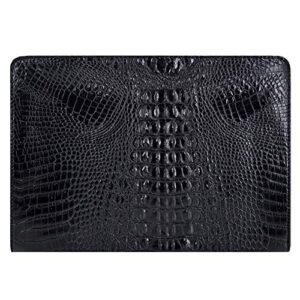 clara crocodile pattern clutch purse oversized pu leather envelope clutch evening handbag black