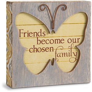 pavilion gift company simple spirits 41085 friend butterfly plaque, 4-1/2″