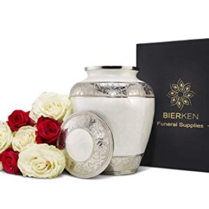 Urn for Human Ashes Adult Memorial urn Funeral Cremation Urns Large Burial Urns for Ashes - The Pearl Rose Adult Urn Large Size