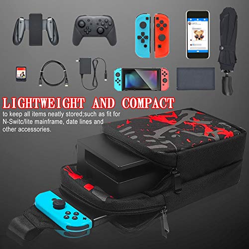 INFURIDER Portable Travel Carrying Case for Nintendo Switch, Durable Shoulder Storage Bag Fashion Backpack for Switch/Switch Lite Console Accessories