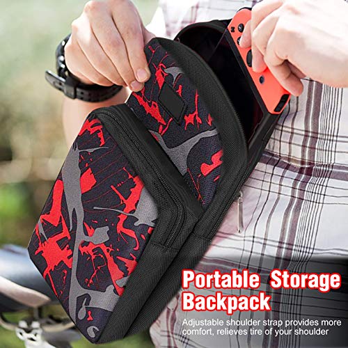 INFURIDER Portable Travel Carrying Case for Nintendo Switch, Durable Shoulder Storage Bag Fashion Backpack for Switch/Switch Lite Console Accessories