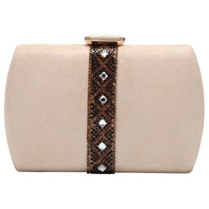 fawziya velvet diamonds evening purses for women clutch bags-beige