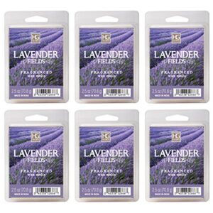hosley’s lavender fields wax cubes – set of 6/2.5 oz each. hand poured wax infused with essential oils. bulk buy. ideal for weddings, special occasions, parties, spa, reiki, meditation settings w1