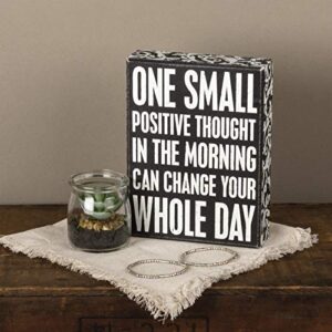 Primitives by Kathy 22675 Floral Trimmed Box Sign, 6" x 8", Positive Thought