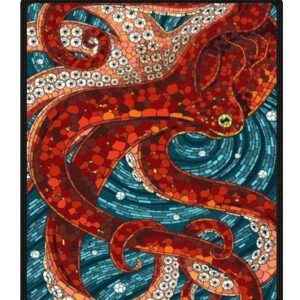 BEEBEE Printing red Octopus Velvet Plush Throw Blanket Bed Blankets Super Soft and Cozy Fleece Feeling Blanket for Travelling 58" x80”