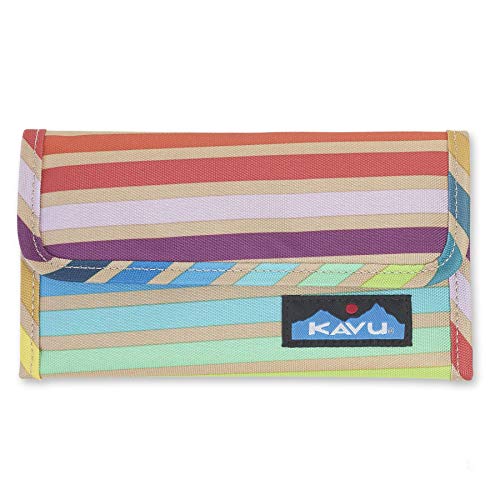 KAVU Mondo Spender Wallet Trifold Travel Clutch - Summer Stripe