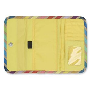 KAVU Mondo Spender Wallet Trifold Travel Clutch - Summer Stripe