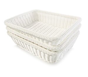 colorbasket rectangular thick trim storage basket, white