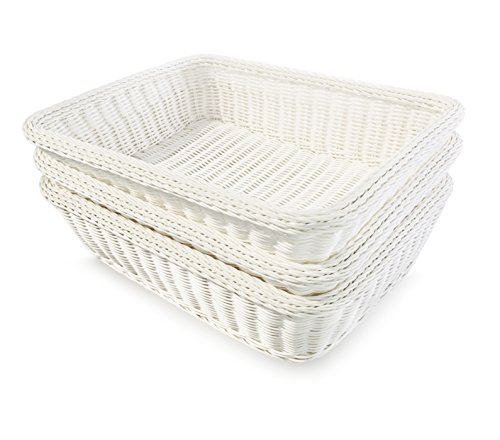 Colorbasket Rectangular Thick Trim Storage Basket, White