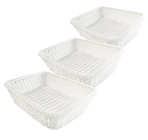 Colorbasket Rectangular Thick Trim Storage Basket, White