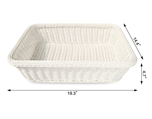 Colorbasket Rectangular Thick Trim Storage Basket, White