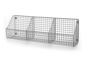 spectrum diversified wall mount triple storage basket, satin nickel