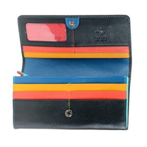 visconti chl72 women’s secure rfid blocking leather trifold clutch wallet purse