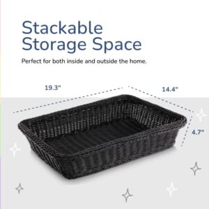 Colorbasket Rectangular Thick Trim Storage Basket, Large, Black