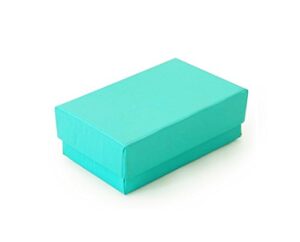 thedisplayguys – 100-pack #21 cotton filled cardboard paper jewelry box gift case – teal green (2 5/8″ x 1 5/8″ x 1″)