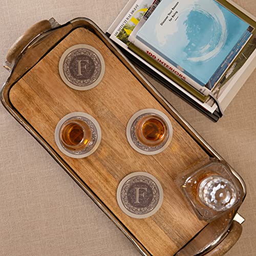 Thirstystone Monogram Sandstone Coaster Set