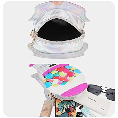 ENJOININ Gumball Machine Shaped Handbag for Women Novelty Crossbody Bag Cute Cartoon Girls' Shoulder Bag