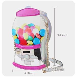 ENJOININ Gumball Machine Shaped Handbag for Women Novelty Crossbody Bag Cute Cartoon Girls' Shoulder Bag