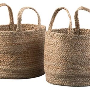 Signature Design by Ashley Brayton Jute 2 Piece Braided Basket Set, Light Brown